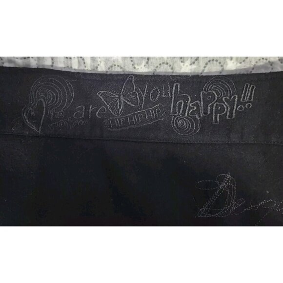 Desigual Womens Size XS Black Wool Blend Patchwork Button Front Mini Skirt - Picture 3 of 8